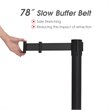 Costway Contemporary Stainless Steel Queue Pole in Black (Set of 6)