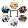 Costway Contemporary Stainless Steel Queue Pole in Black (Set of 6)