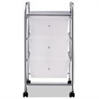 Costway 3-drawer Contemporary PP and Steel Rolling Storage Cart in White