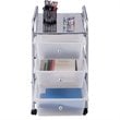 Costway 3-drawer Contemporary PP and Steel Rolling Storage Cart in White