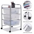 Costway 3-drawer Contemporary PP and Steel Rolling Storage Cart in White
