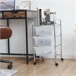 Costway 3-drawer Contemporary PP and Steel Rolling Storage Cart in White