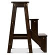 Costway 3-tier Contemporary Pine Wood Multi-function Folding Ladder in Coffee