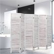 Costway 6-panel Contemporary Paulownia Wood Room Divider in White