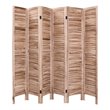 Costway 6-panel Contemporary Paulownia Wood Room Divider in Brown