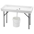 Costway 4-foot Polyethylene Folding Table with Matching Skirt in White