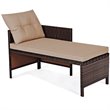 Costway 3-piece Contemporary Rattan and Steel Patio Sofa Set in Beige