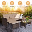 Costway 3-piece Contemporary Rattan and Steel Patio Sofa Set in Beige