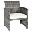 Costway 4-piece Contemporary Rattan and Steel Patio Furniture Set in Gray
