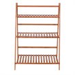 Costway 3-tier Contemporary Bamboo Folding Flower Pot Shelf in Light Brown