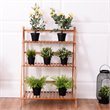 Costway 3-tier Contemporary Bamboo Folding Flower Pot Shelf in Light Brown