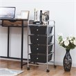 Costway 4-drawer Contemporary PP and Steel Rolling Storage Cart in Black