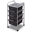 Costway 4-drawer Contemporary PP and Steel Rolling Storage Cart in Black