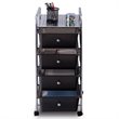 Costway 4-drawer Contemporary PP and Steel Rolling Storage Cart in Black
