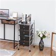 Costway 4-drawer Contemporary PP and Steel Rolling Storage Cart in Black