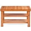 Costway 3-tier Contemporary Bamboo Shoe Rack Bench in Natural