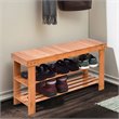 Costway 3-tier Contemporary Bamboo Shoe Rack Bench in Natural
