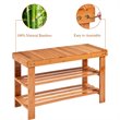Costway 3-tier Contemporary Bamboo Shoe Rack Bench in Natural