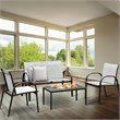 Costway 4-piece Contemporary Steel Patio Furniture Set in Gray
