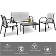 Costway 4-piece Contemporary Steel Patio Furniture Set in Gray