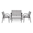 Costway 4-piece Contemporary Steel Patio Furniture Set in Gray