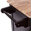 Costway Contemporary MDF and Rubberwood Kitchen Island Cart in Brown