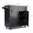Costway Contemporary MDF and Rubberwood Kitchen Island Cart in Brown