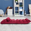 Costway Contemporary Suede Folding Lazy Sofa Chair with Pillow in Red