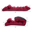 Costway Contemporary Suede Folding Lazy Sofa Chair with Pillow in Red