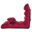 Costway Contemporary Suede Folding Lazy Sofa Chair with Pillow in Red