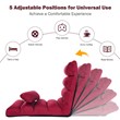 Costway Contemporary Suede Folding Lazy Sofa Chair with Pillow in Red