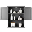 Costway Contemporary MDF Wall Mount Bathroom Cabinet in Gray