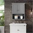 Costway Contemporary MDF Wall Mount Bathroom Cabinet in Gray