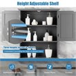 Costway Contemporary MDF Wall Mount Bathroom Cabinet in Gray