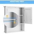 Costway Contemporary Premium MDF Wall Cabinets with 2 Doors in White