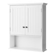 Costway Contemporary Premium MDF Wall Cabinets with 2 Doors in White