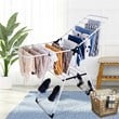 Costway Contemporary Steel and Plastic Folding Laundry Clothes Storage in White
