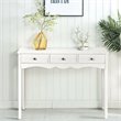 Costway 3-drawer Contemporary MDF Board Console Table in White