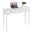 Costway 3-drawer Contemporary MDF Board Console Table in White
