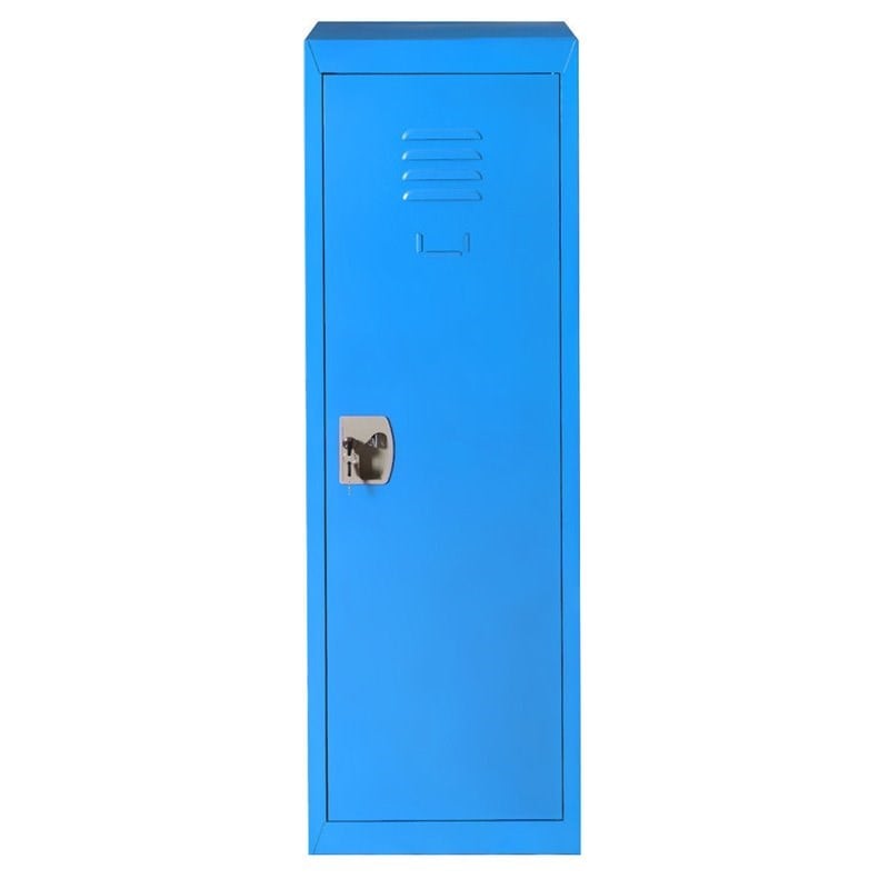 Costway Contemporary Metal Kid Locker with Single Tier and 2 Keys in Blue