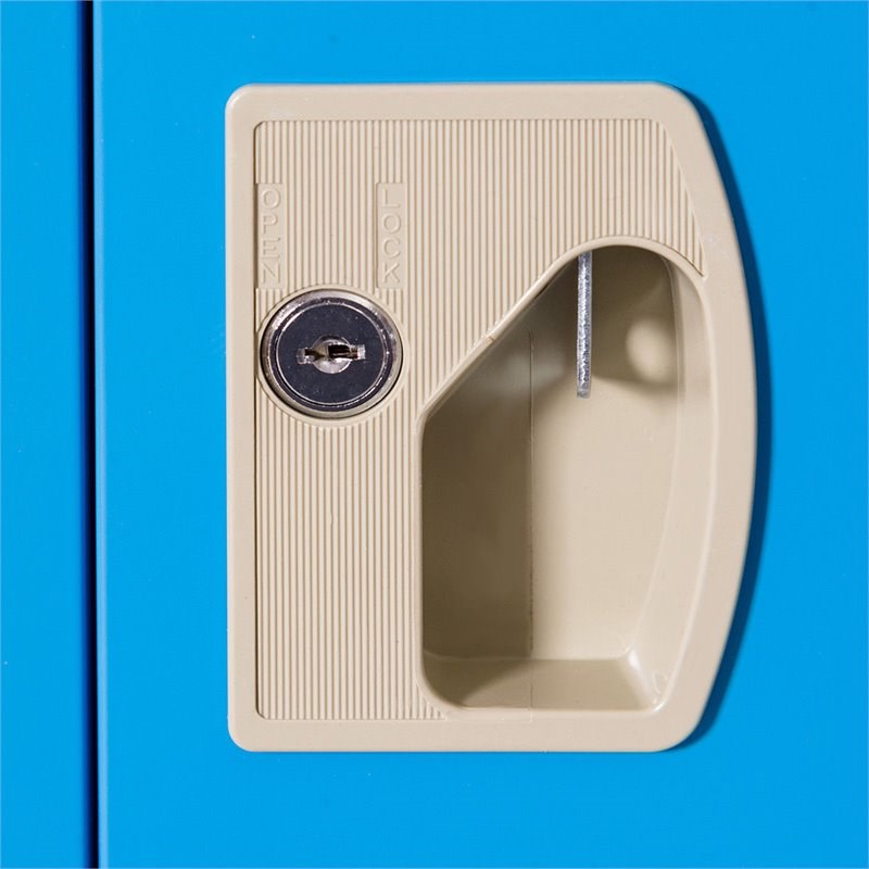 Costway Contemporary Metal Kid Locker with Single Tier and 2 Keys in Blue