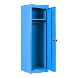 costway contemporary metal kid locker with single tier and 2 keys in blue
