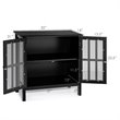 Costway Contemporary Pine Wood Free Standing Storage Buffet Cabinet in Black