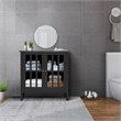 Costway Contemporary Pine Wood Free Standing Storage Buffet Cabinet in Black