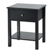 Costway Contemporary MDF Nightstand with Spacious Tabletop in Black