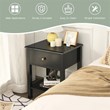 Costway Contemporary MDF Nightstand with Spacious Tabletop in Black