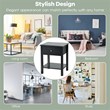 Costway Contemporary MDF Nightstand with Spacious Tabletop in Black