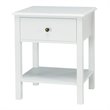 Costway Contemporary MDF Nightstand with Spacious Tabletop in White