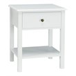 Costway Contemporary MDF Nightstand with Spacious Tabletop in White