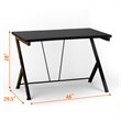 Costway Contemporary Metal and MDF Board Computer Desk in Black